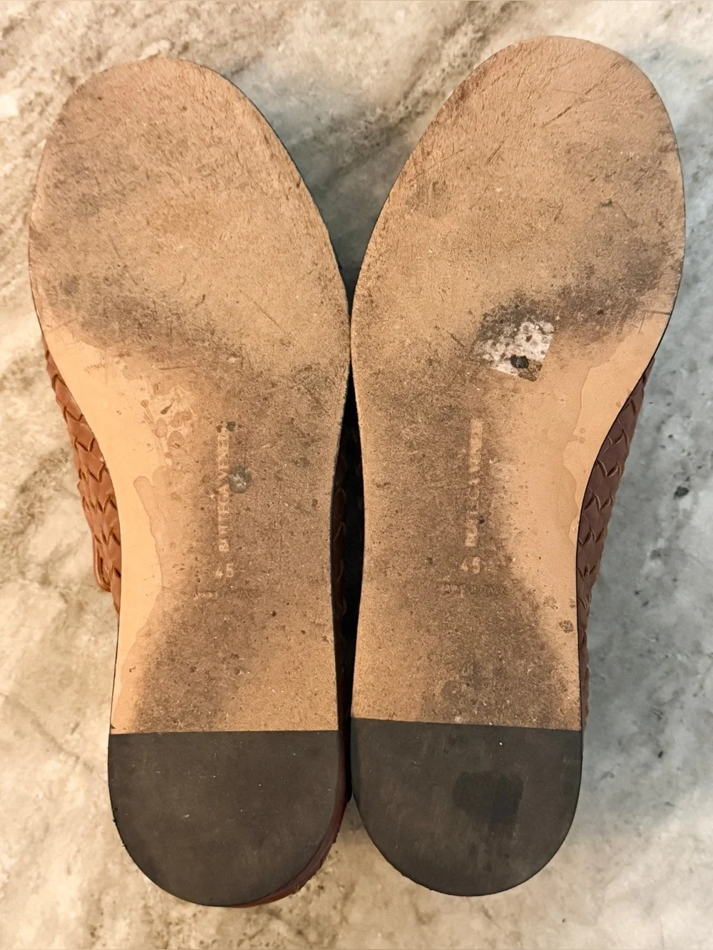 Bottega Veneta Sunday Slipper Caramel Brown Intrecciato Leather 45/ 12 Woven Tan